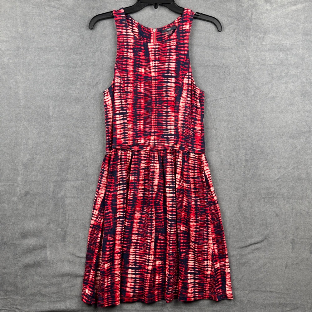 Tart‎ Red Sleeveless Dress Medium Women's Pleated Fit and Flare Casual